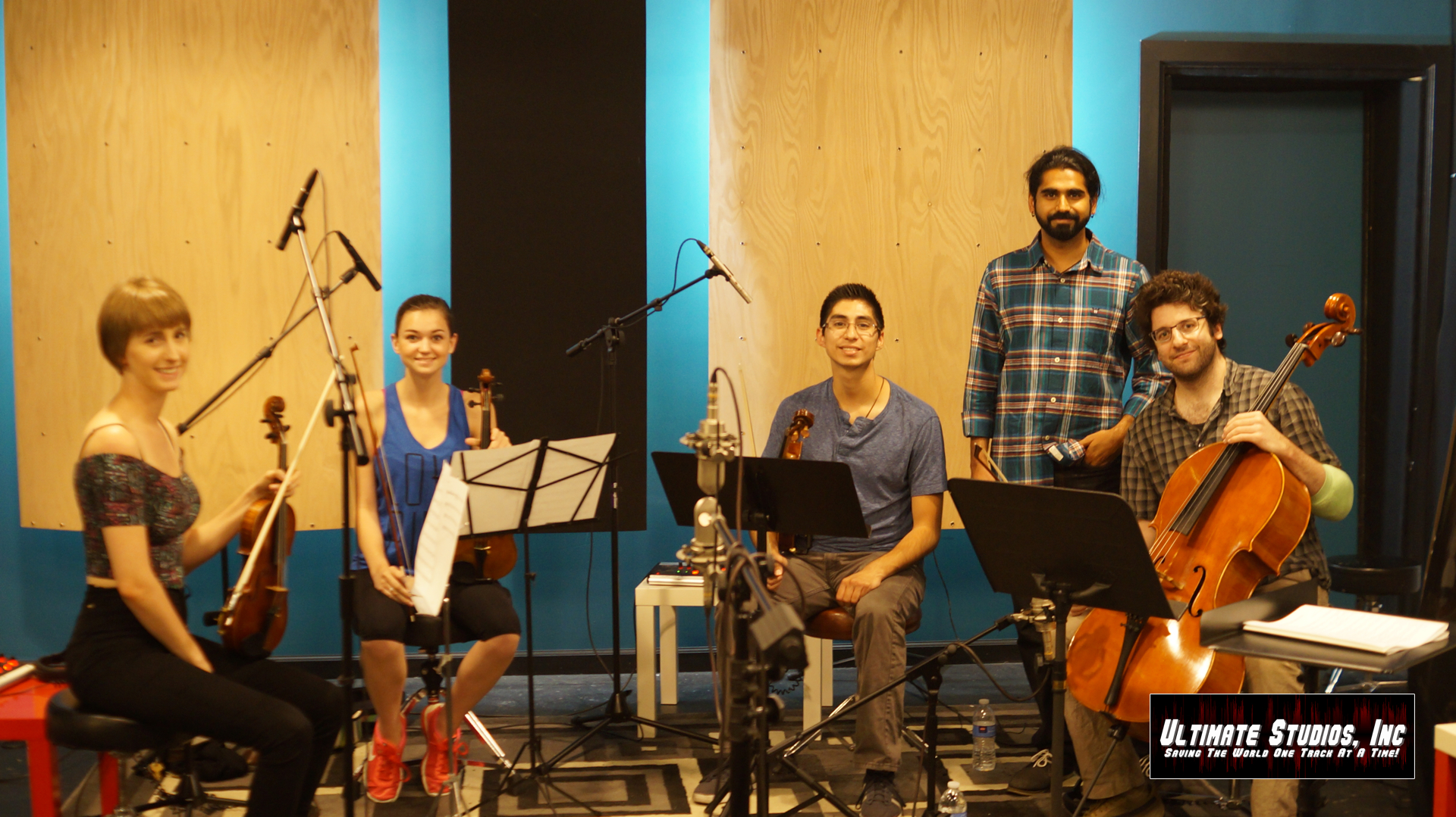 Sandesh Nagaraj and the string quartet featuring Mary Keating & Jordan Slocum on Violin, Brandon Encinas on Viola and Billy Tobenkin on Cello at Ultimate Studios, Inc