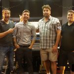 Engineer Charlie Waymire, Artist Drew Chadwick with Derek Mast and Justin Hyatt of PMI Audio after a recording session at Ultimate Studios, Inc
