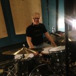 Tim Pedersen recording drums on Tita Hutchison's "Hello Love" at Ultimate Studios, Inc