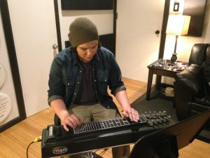 Federico Angel playing pedal steel at ultimate studios inc for kalynne michelle