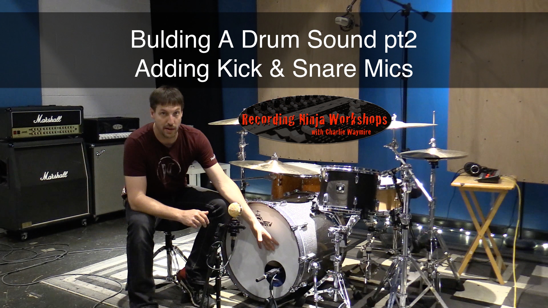 Learning to record drums. Building a drum sound part 2 - kick and snare microphones