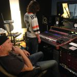Chad Smith & Kevin Chown listening to takes at Ultimate Studios, Inc