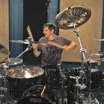 Ray Luzier of Korn recording drums at Ultimate Studios, Inc Los Angeles