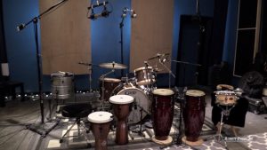 recording drums and percussion at Ultimate Studios, Inc Los Angeles