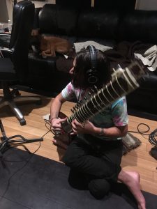 recording sitar with paracosmic at Ultimate Studios, Inc Van Nuys