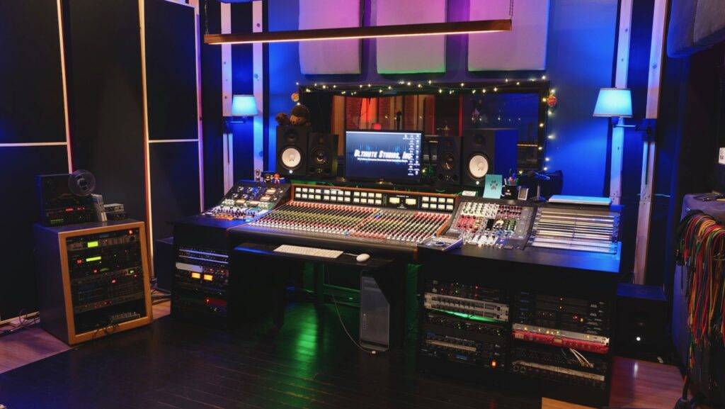 Ultimate Studios Inc Control Room for mixing and recording with Trident 88 console