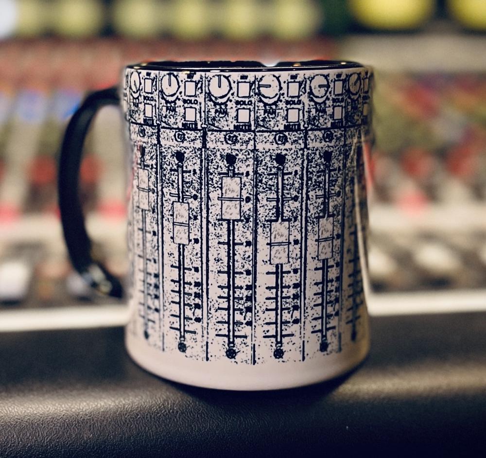 analog console faders coffee mug